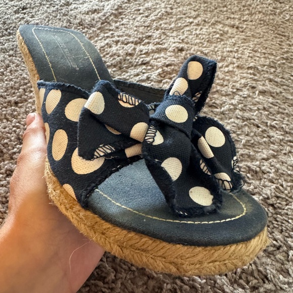 Polka Dot Wedge Sandals - Picture 2 of 2